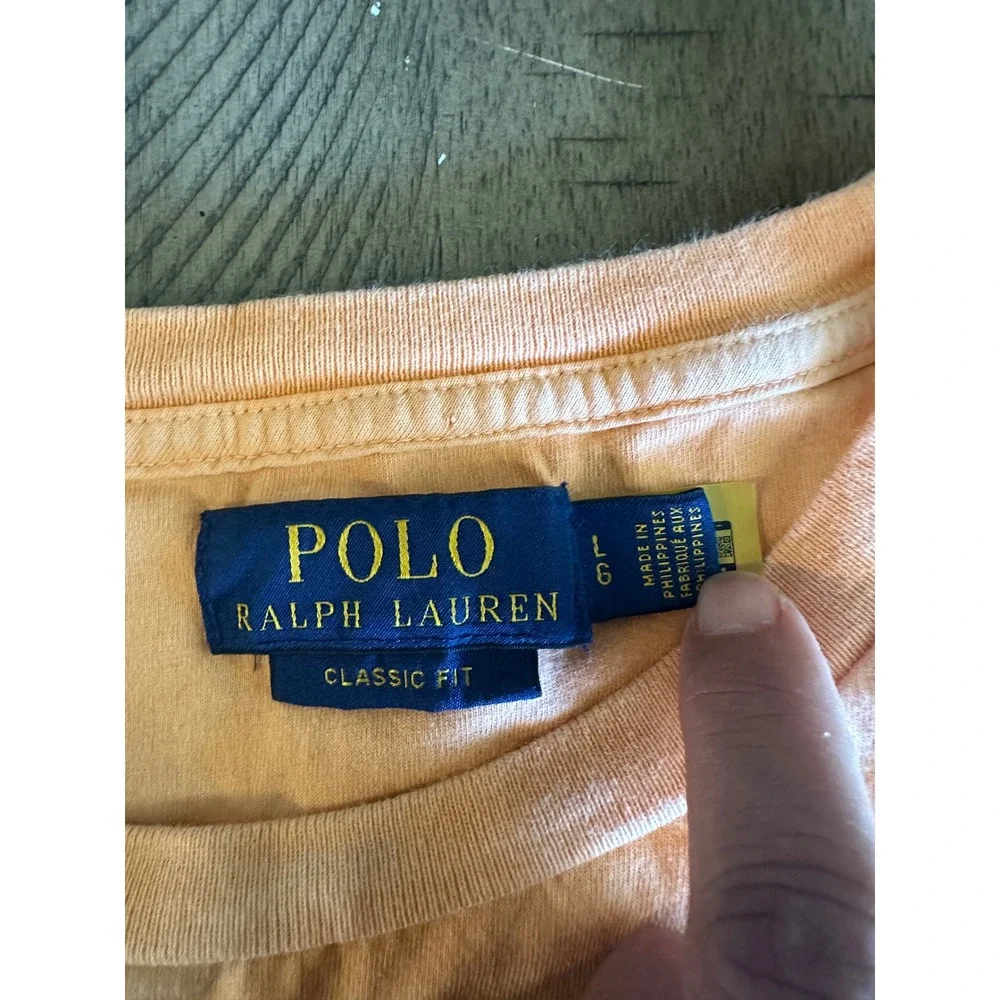 Polo Ralph Lauren Classic Fit Graphic Tee - Peach Hawaiian Print (Large)